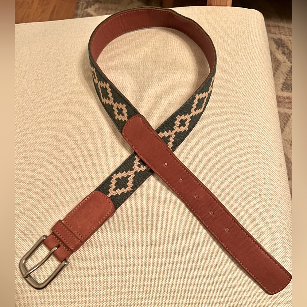 La Matera green woven men’s belt